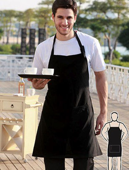 Picture of BOCINI Polyester Drill Full Bib Apron - With Pocket WA0677