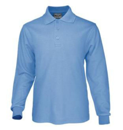 Picture of BOCINI Plain Colour Poly Face Cotton Backing Long Sleeve Polo CP1604